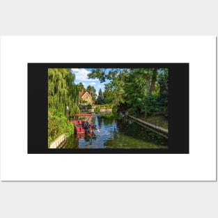 A Red Boat At Goring on Thames Posters and Art